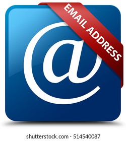 Email Address Blue Square Button