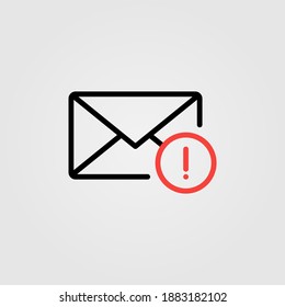 Email Envelope With Exclamation Sign. Important Email Icon.