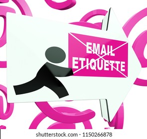 Email Etiquette Electronic Message Rules 3d Rendering Shows Proper Electronic Mail Polite Correspondence To Send Promotions