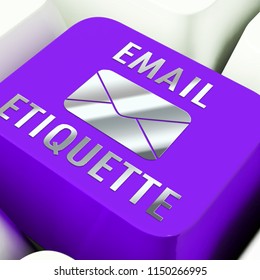 Email Etiquette Electronic Message Rules 3d Rendering Shows Proper Electronic Mail Polite Correspondence To Send Promotions