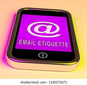 Email Etiquette Electronic Message Rules 3d Rendering Shows Proper Electronic Mail Polite Correspondence To Send Promotions