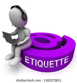 Email Etiquette Electronic Message Rules 3d Rendering Shows Proper Electronic Mail Polite Correspondence To Send Promotions