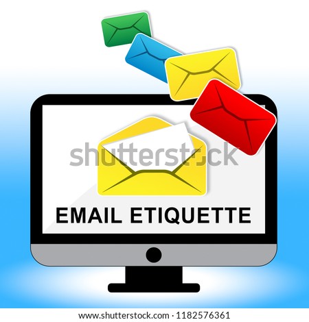 email etiquette electronic message rules 2 d stock illustration email etiquette rules