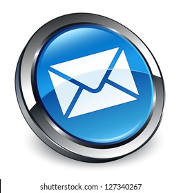 Email Icon 3d Blue Button