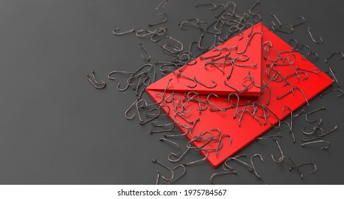 Email Phishing Cyber Security Encrypted Technology Threat 3d illustration