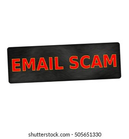 Email Scam Red Wording On Black Wood Background