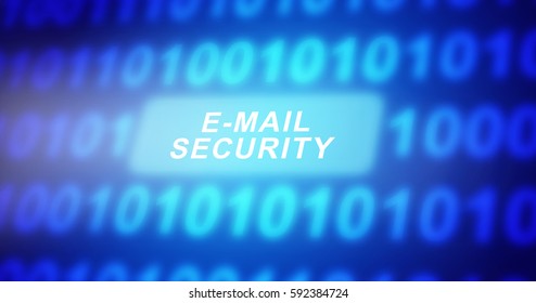 E-mail security text with binary code