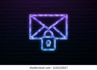 Email Spam Filter Icon Neon Style