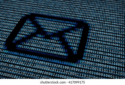 Email symbol in digital background