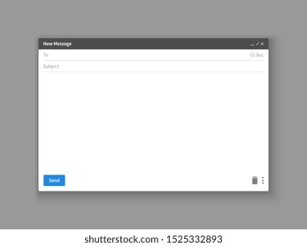 Email Template. Blank E-mail Browser Window. Mail Message Web Page Frame