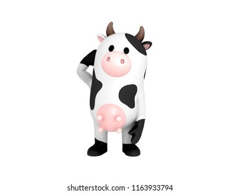 Embarrassing cow in 3D rendering.