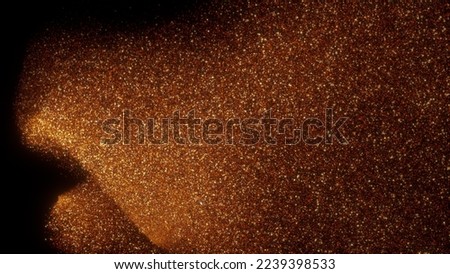 Ember gold particles. Computer generated 3d render. 3D Illustration