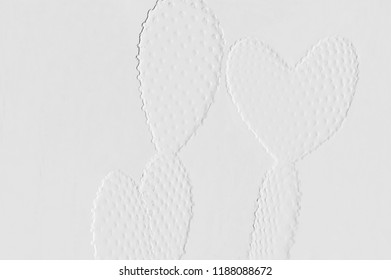 Embossed Cactus On Background Grey