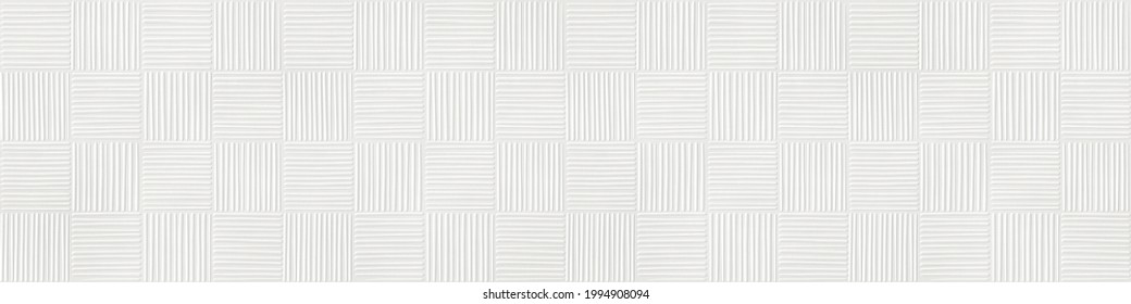 Embossed paper background with 
stripes and square pattern, seamless texture, paper press, banner, 3d illustration