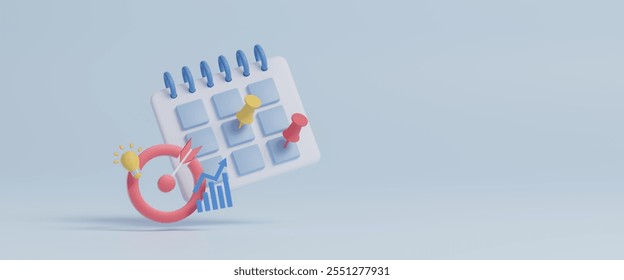 Embroidered pins on a calendar event planner calendar, New year plan, New Year's resolutions. To-do list and plan for next year. Appointment and reminder, planning for business meeting. 3d rendering - Powered by Shutterstock