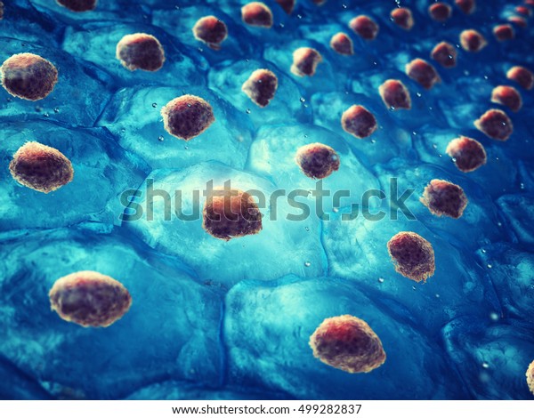 Embryonic stem cell colony ,\
Cellular therapy , Regeneration , Disease treatment , 3d\
illustration