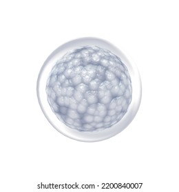 Embryonic Stem Cells Isolated On White, 3d Illustration. Repairing Damaged Cells By Reducing Inflammation And Modulating The Immune System