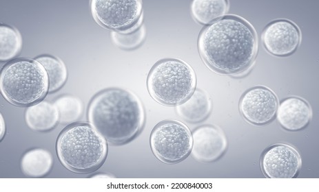 Embryonic Stem Cells. Repairing Damaged Cells By Reducing Inflammation And Modulating The Immune System. Stem Cell Therapy 3d Illustration Concept