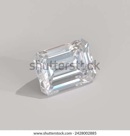 Emerald cut diamond perspective view
