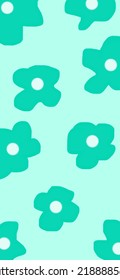 Emerald Green Daisy Patterns. Use For Phone Case Wallpaper,  Layout Phone Case