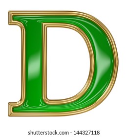 Emerald Green Golden Outline Alphabet Letter Stock Illustration ...