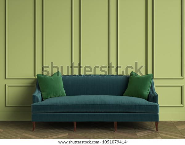 green sofa pillows