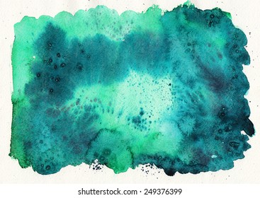 Emerald Green Watercolor Background