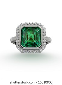 Emerald Ring On White