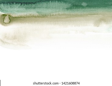 Emerald And Sage Green Background Abstract Simple Watercolor Texture Paint Stain