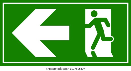 Fire Exit Sign Emergency Door Symbol Stock Vector (Royalty Free) 1718522212