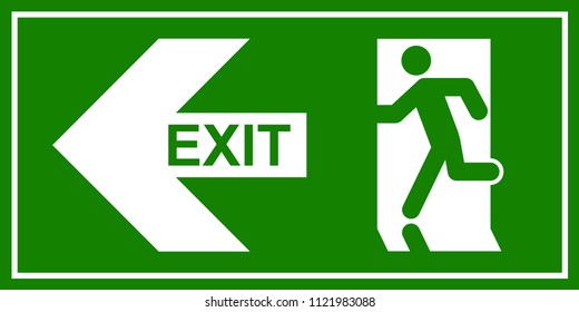 Emergency Exit Sign Man Running Out Stock Illustration 1121983088 ...