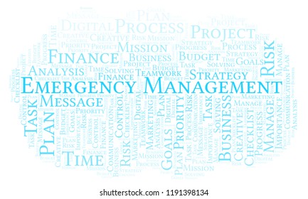 Emergency Management Word Cloud, Made With Text Only.