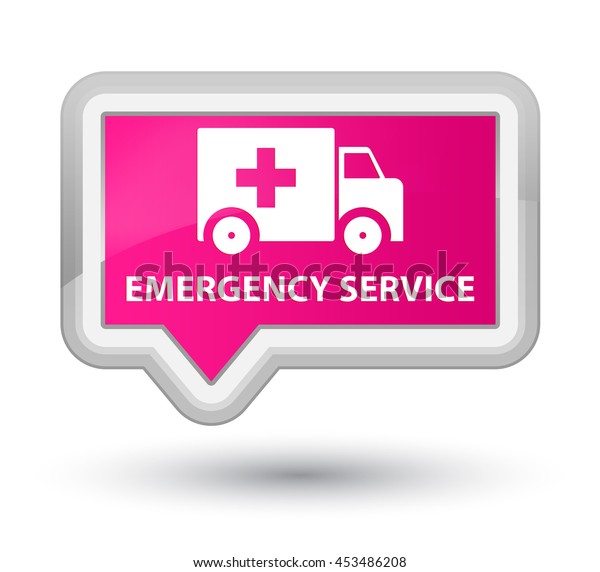Emergency service pink banner\
button