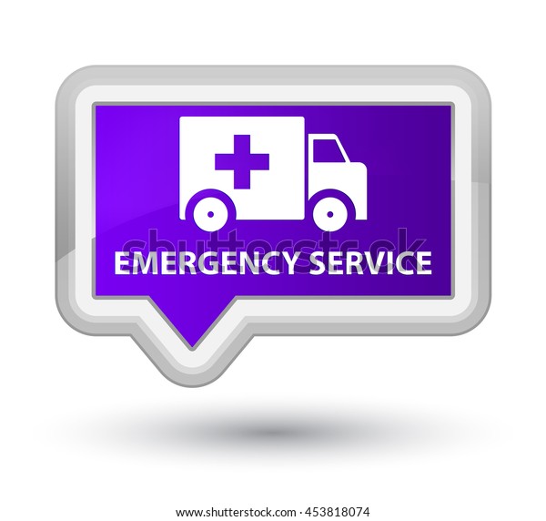 Emergency service purple\
banner button