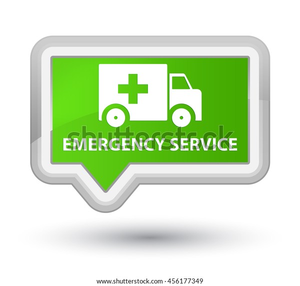 Emergency service soft
green banner
button
