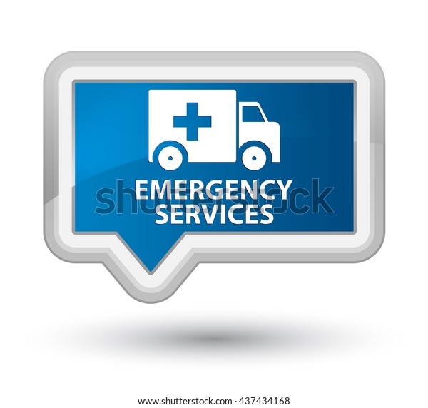 Emergency services blue
banner button