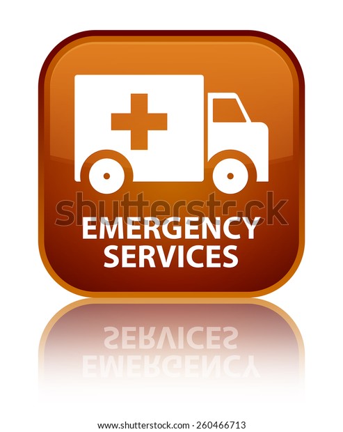 Emergency services brown
square button