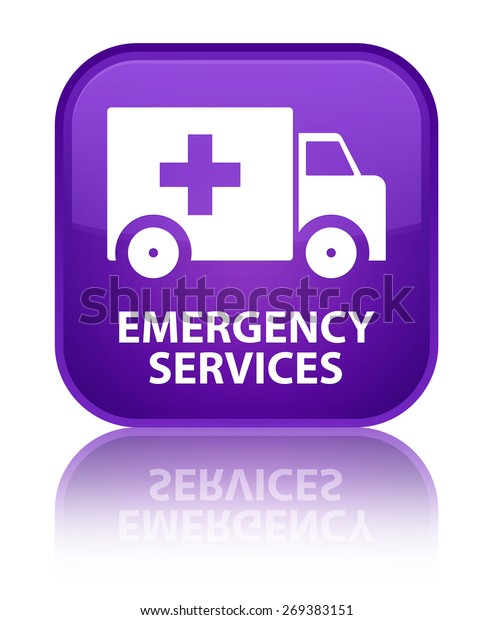 Emergency services purple
square button