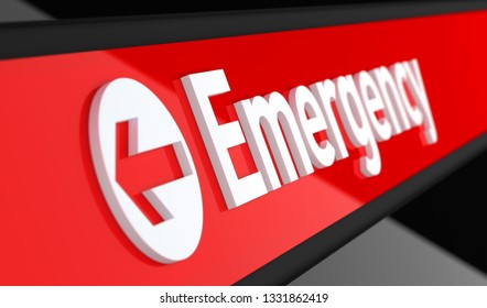 Emergency Sign. 3D Illustration