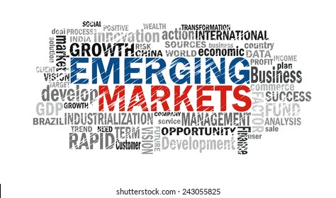 Emerging Markets Word Cloud With Related Tags