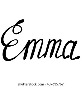 Emma Name Lettering Rasterized Copy Stock Illustration 487635769 ...