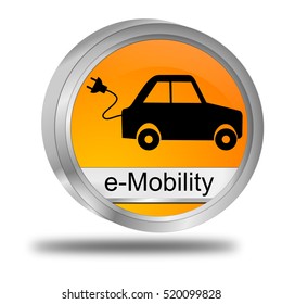e-Mobility Button - 3D illustration