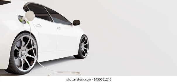 E-mobility, Electric Car Charging Battery. 3d Rendering