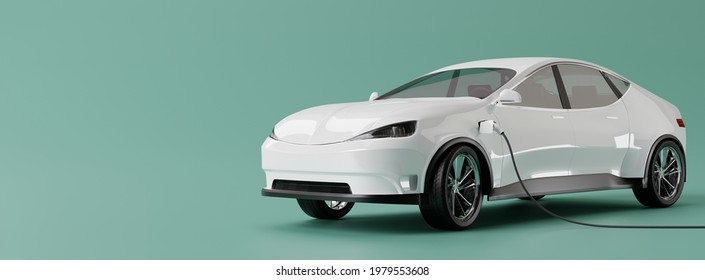 E-mobility, Electric Car Charging Battery. 3d Rendering