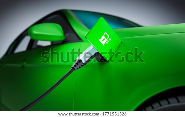 E-mobility, electric car charging battery -\
3d\
illustration