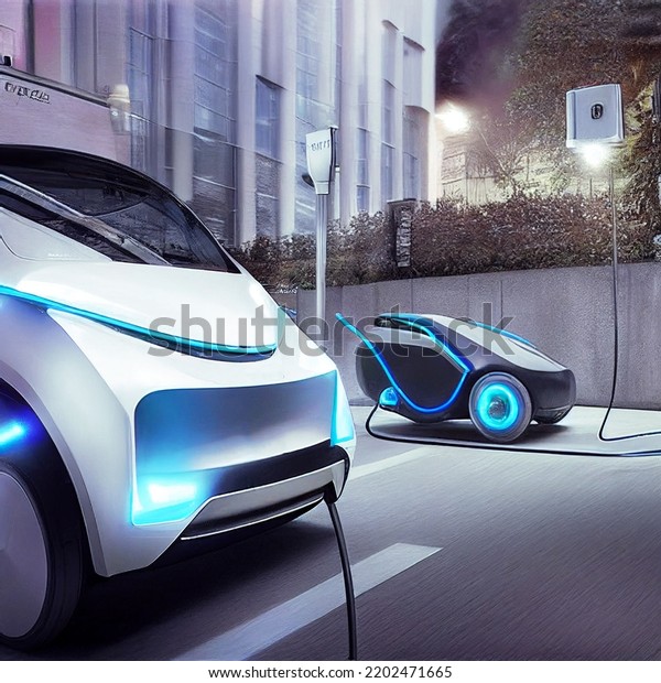 E-mobility, electric car charging battery\
concept 3d\
rendering\
