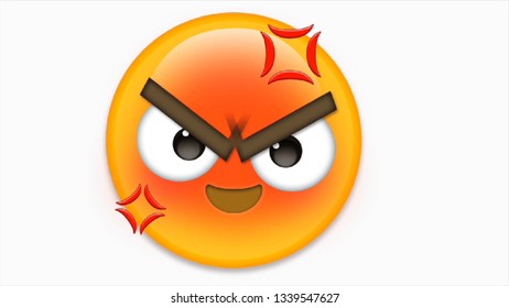 Angry Emoji Emoticon Shouting On Phone Stock Vector (Royalty Free ...