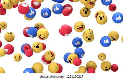 Emoji Emoticon Character Background Collection. 3D Rendering