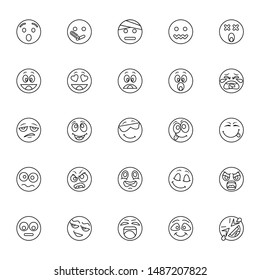 Emoji Face Flat Icons Stock Illustration 1487207822 | Shutterstock