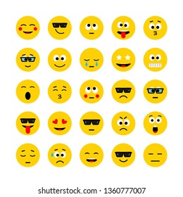 Set Emoticons Emoji Isolated On White Stock Vector (Royalty Free ...